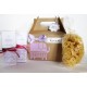 Gift idea for babies with WELEDA creams, natural sponge and bib | UNISEX version